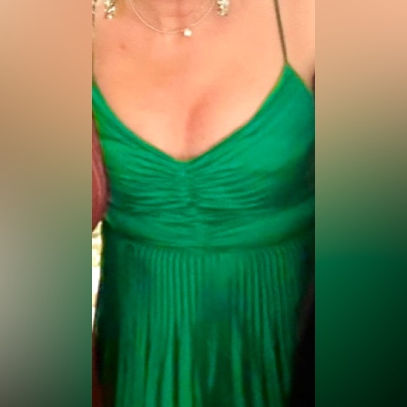 Club Monaco Women's Strappy Pleated Dress size 10 BEAUTIFUL GREEN — Worn 1x - Picture 3 of 7